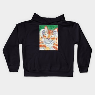 Happy cat orange ginger Kids Hoodie